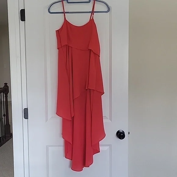 bcbg asymmetrical ruffle dress BCBGMAXAZRIA Tiered Ruffle High Low Dress MSRP $398  DGFOutlet